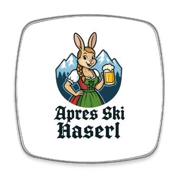 Après-ski Haserl Dirndl Ambiance alpine - Magnet carré - blanc - Devant