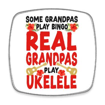 Hawaiian Ukulele Uke Grandpa Some - Viereckiger Kühlschrankmagnet - Weiß - Vorne