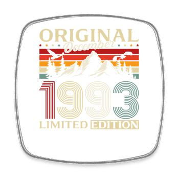 32. Geburtstag Original Dezember Jahrgang 1993 - Viereckiger Kühlschrankmagnet - Weiß - Vorne
