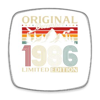 39e anniversaire Original décembre Né en 1986 - Magnet carré - blanc - Devant
