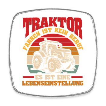 Tractor Farmer Farmer Tractor Driver Tractor - Square fridge magnet - white - Front