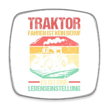 Trecker Landwirt Bauer Traktorfahrer Traktor - Viereckiger Kühlschrankmagnet - Weiß - Vorne