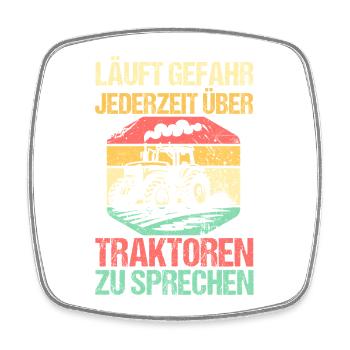 Tractor Farmer Farmer Tractor Driver Tractor - Square fridge magnet - white - Front