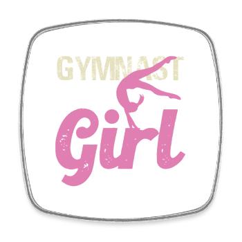 Gymnastin Girl Retro Pink - Viereckiger Kühlschrankmagnet - Weiß - Vorne