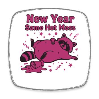 Neujahr Same Hot Mess Celebration 2025 - Viereckiger Kühlschrankmagnet - Weiß - Vorne