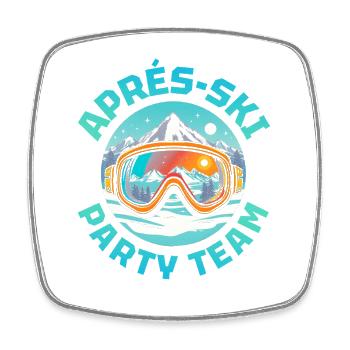 Apres Ski Party Team - Viereckiger Kühlschrankmagnet - Weiß - Vorne