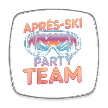 Apres Ski Party Team - Viereckiger Kühlschrankmagnet - Weiß - Vorne