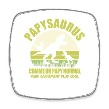 Papysaurus as a Normal Grandpa Humor - Square fridge magnet - white - Front