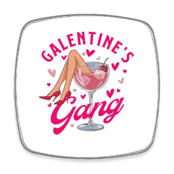 Galentine Gang Slay Together Matching Gals Look - Square fridge magnet - white - Front