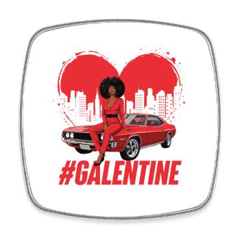 Hashtag Galentine Matching Girls Day Vibes Friends - Viereckiger Kühlschrankmagnet - Weiß - Vorne