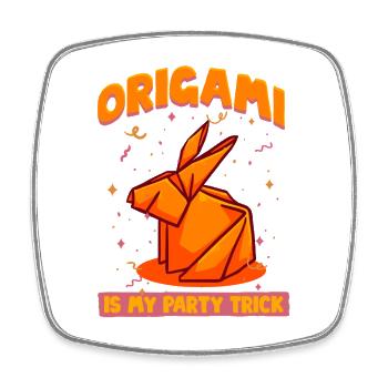 Origami Is My Party Trick - Viereckiger Kühlschrankmagnet - Weiß - Vorne