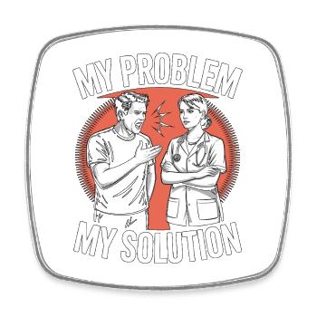 Cardiac Tech My Problem My Pictogram Mom Cath Lab - Viereckiger Kühlschrankmagnet - Weiß - Vorne
