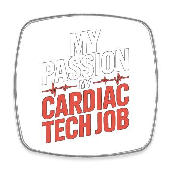 Cardiac Tech My Passion My Cardiac Sonography - Viereckiger Kühlschrankmagnet - Weiß - Vorne