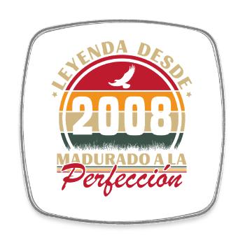 2008 Vintage Retro Birthday Gift - Square fridge magnet - white - Front