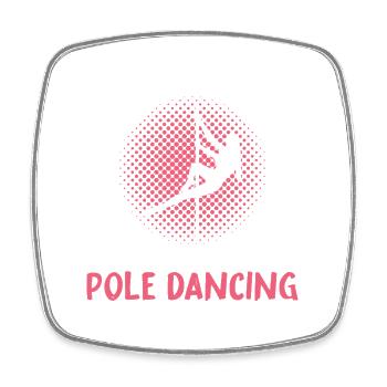 Pole Dancing Girl Typography - Viereckiger Kühlschrankmagnet - Weiß - Vorne
