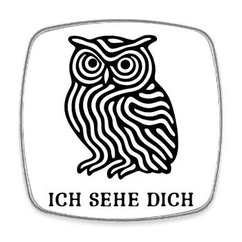 Eule „Ich sehe dich“ – Mystisches Design - Viereckiger Kühlschrankmagnet - Weiß - Vorne