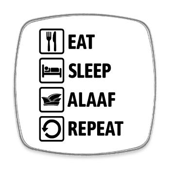 Eat Sleep Alaaf Repeat - Carnival, Shrovetide - Square fridge magnet - white - Front