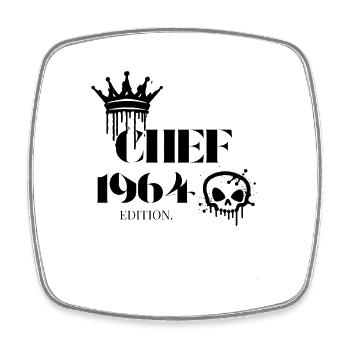 Chef Edition 1964 61 Birthday Saying - Square fridge magnet - white - Front