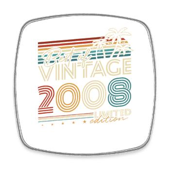2008 Vintage Vintage Rétro Cadeau d’anniversaire - Magnet carré - blanc - Devant