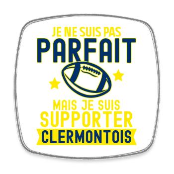 Supporter Clermont Clermontois Rugby Club - Magnet carré - blanc - Devant