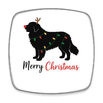 Great Pyrenees Weihnachten Winter Tiere Hunde - Viereckiger Kühlschrankmagnet - Weiß - Vorne