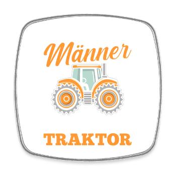 Tractor Farmer Farmer Tractor Driver Tractor - Square fridge magnet - white - Front