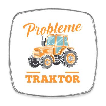 Trecker Landwirt Bauer Traktorfahrer Traktor - Viereckiger Kühlschrankmagnet - Weiß - Vorne