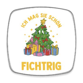 Weihnachtsmann Fichten Weihnachtsbaum Weihnachten - Viereckiger Kühlschrankmagnet - Weiß - Vorne