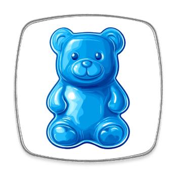 blue teddy bear - Square fridge magnet - white - Front
