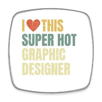 J’adore ce design graphique ultra sexy rétro - Magnet carré - blanc - Devant