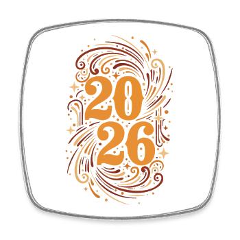Fête de célébration du réveillon du Nouvel An 2026 - Magnet carré - blanc - Devant