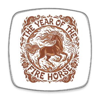 Year Of The Fire Horse Celebration Design - Square fridge magnet - white - Front