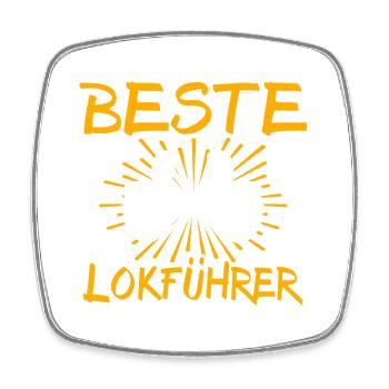 Train Driver Gift Idea - Square fridge magnet - white - Front