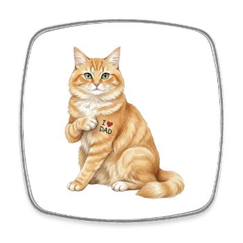 J’ai le cœur Papa Chat - Magnet carré - blanc - Devant