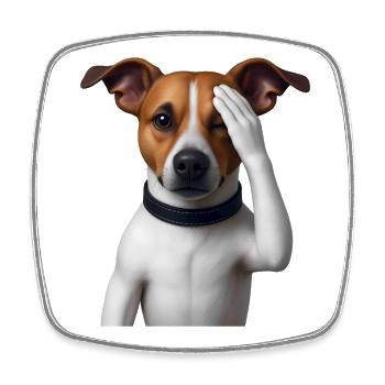 DOG WATCHING YOU - animals - Square fridge magnet - white - Front