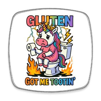 Cadeau de blagues sur l’intolérance au gluten - Magnet carré - blanc - Devant