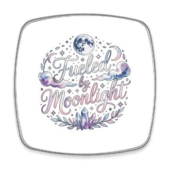Witchcraft Fueled By Moonlight Loves Rune Symbols - Square fridge magnet - white - Front