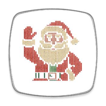 Santa Claus Ugly Christmas Sweater Style - Square fridge magnet - white - Front