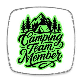 Camping Team Zelt Berge - Viereckiger Kühlschrankmagnet - Weiß - Vorne