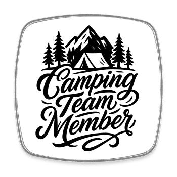 Camping Team Zelt Berge - Viereckiger Kühlschrankmagnet - Weiß - Vorne