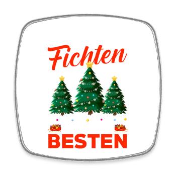 Weihnachtsmann Fichten Weihnachtsbaum Weihnachten - Viereckiger Kühlschrankmagnet - Weiß - Vorne