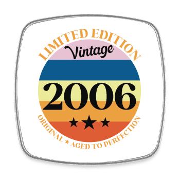 2006 Vintage Birthday Gift - Square fridge magnet - white - Front