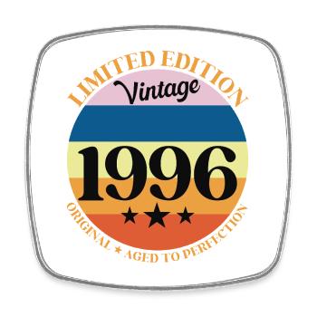 1996 Vintage-Geburtstagsgeschenk 96 Geburtstag - Viereckiger Kühlschrankmagnet - Weiß - Vorne