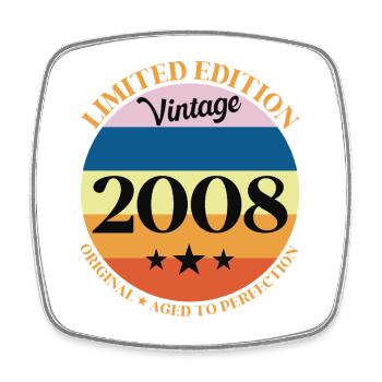 2008 Anniversaire Vintage Cadeau d'Anniversaire - Magnet carré - blanc - Devant