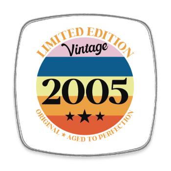 2005 Anniversaire Vintage Cadeau d'Anniversaire - Magnet carré - blanc - Devant