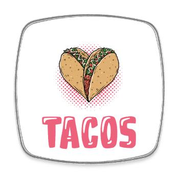 Just a Girl Who Loves Tacos - Viereckiger Kühlschrankmagnet - Weiß - Vorne