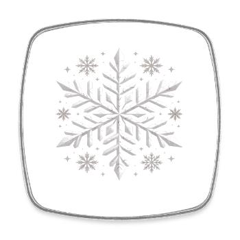 Large Elegant Snowflake Winter - Square fridge magnet - white - Front