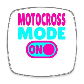 Motocross Mode ON – Dirt & Adrenaline - Square fridge magnet - white - Front