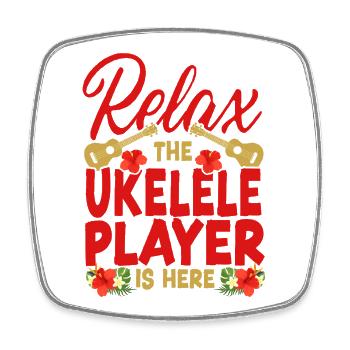 Hawaiian Ukulele Uke Relax The - Viereckiger Kühlschrankmagnet - Weiß - Vorne