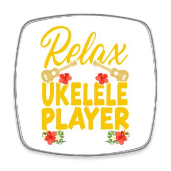 Hawaiian Ukulele Uke Relax The - Viereckiger Kühlschrankmagnet - Weiß - Vorne